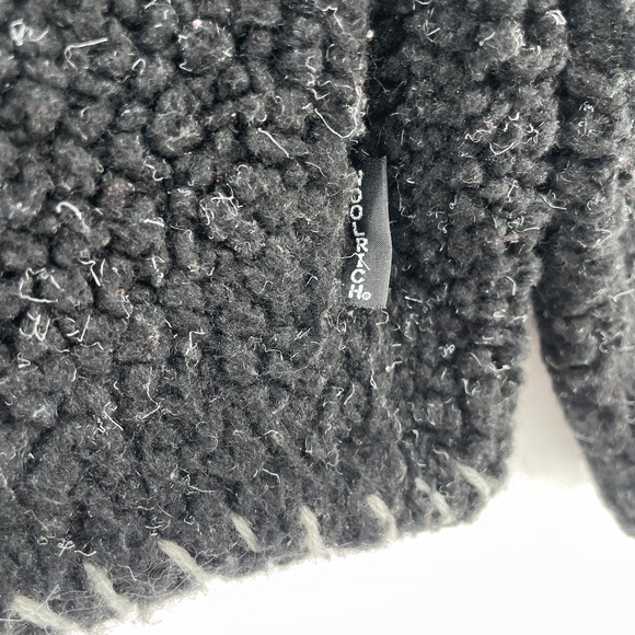 Woolrich Fleece Sweater Women M Gray Chunky Quarter 1/4 Zip Snowflake Pullover - Picture 7 of 15